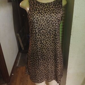 Joules Leopard Print Sleeveless Mini Dress - Brown/Black